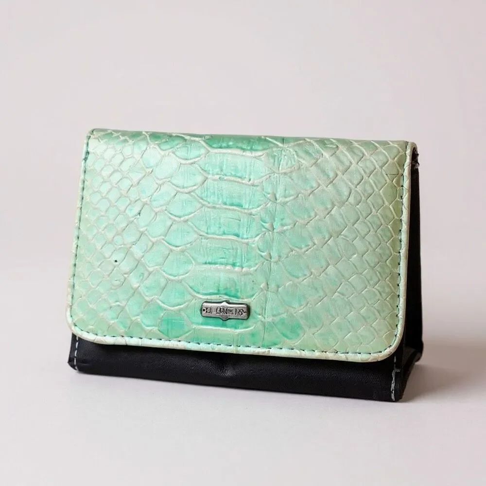 el campero Blue & Black Ombre Snake Skin foldable Wallet with multiple pockets
